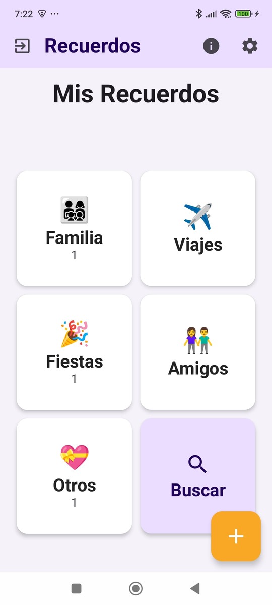 Categorías de recuerdos